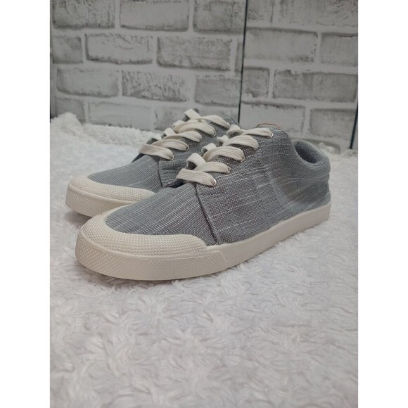 Roxy Pierview Grey Canvas Lace Up Low Top Cushion Sneakers Size 9 - Picture 1 of 9